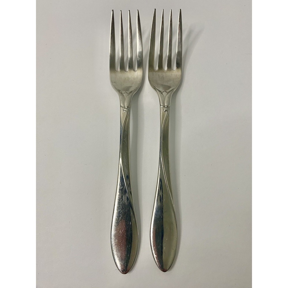 Yamazaki Raceme Japan Stainless Steel Flatware Salad Forks Lot Of 2 Silver